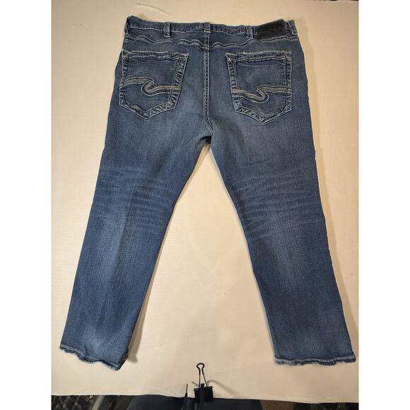Silver Jeans Co Eddie Men’s Jeans Blue Relaxed Fit Straight Leg Denim 42x30 - Picture 2 of 10